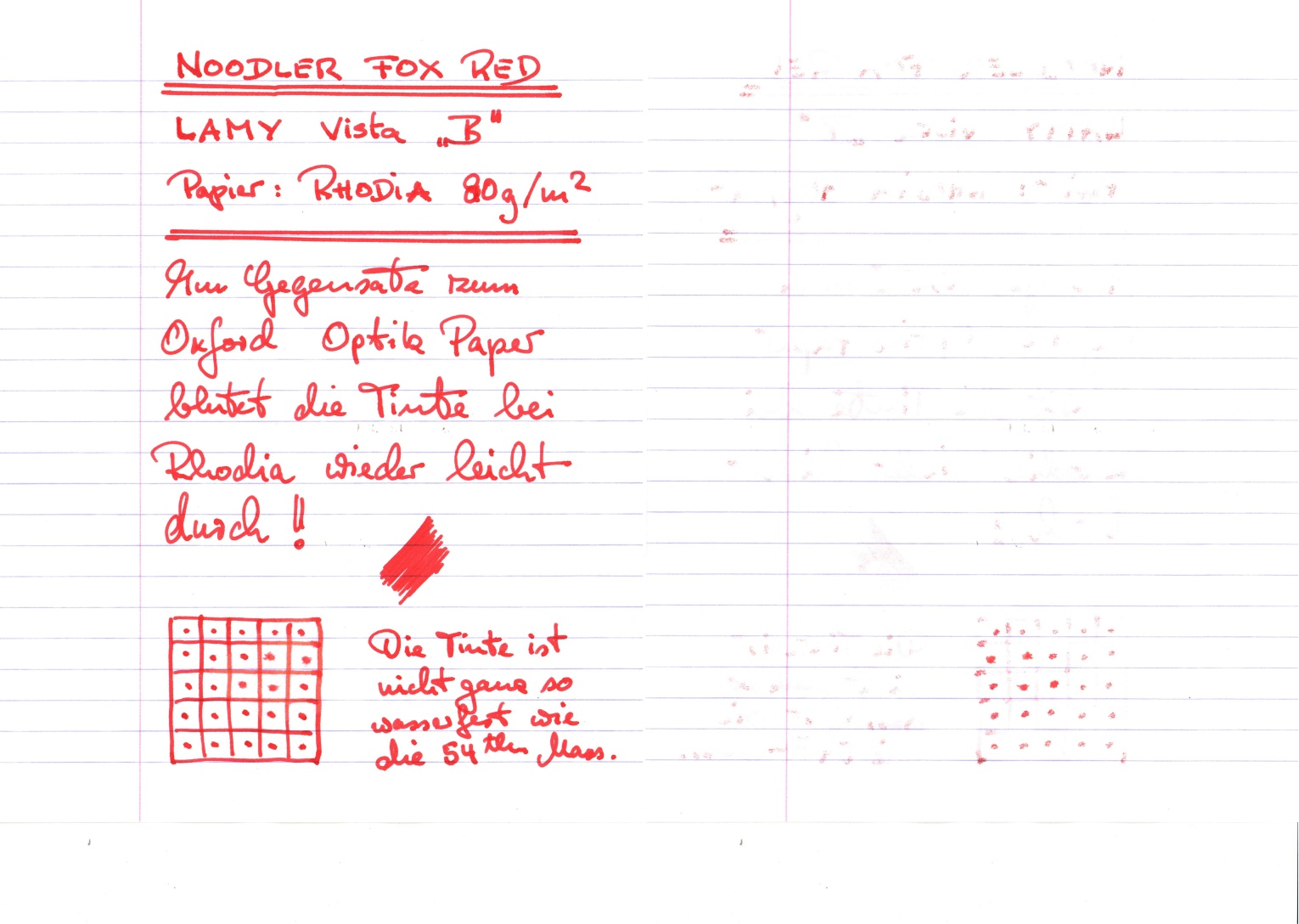 Text auf Rhodia Paper 80g/qm (Vorder- und Rückseite)