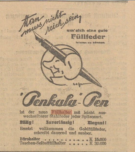 Penkala, ANNO, Neues Wiener Tagblatt, 1923-11-14.png
