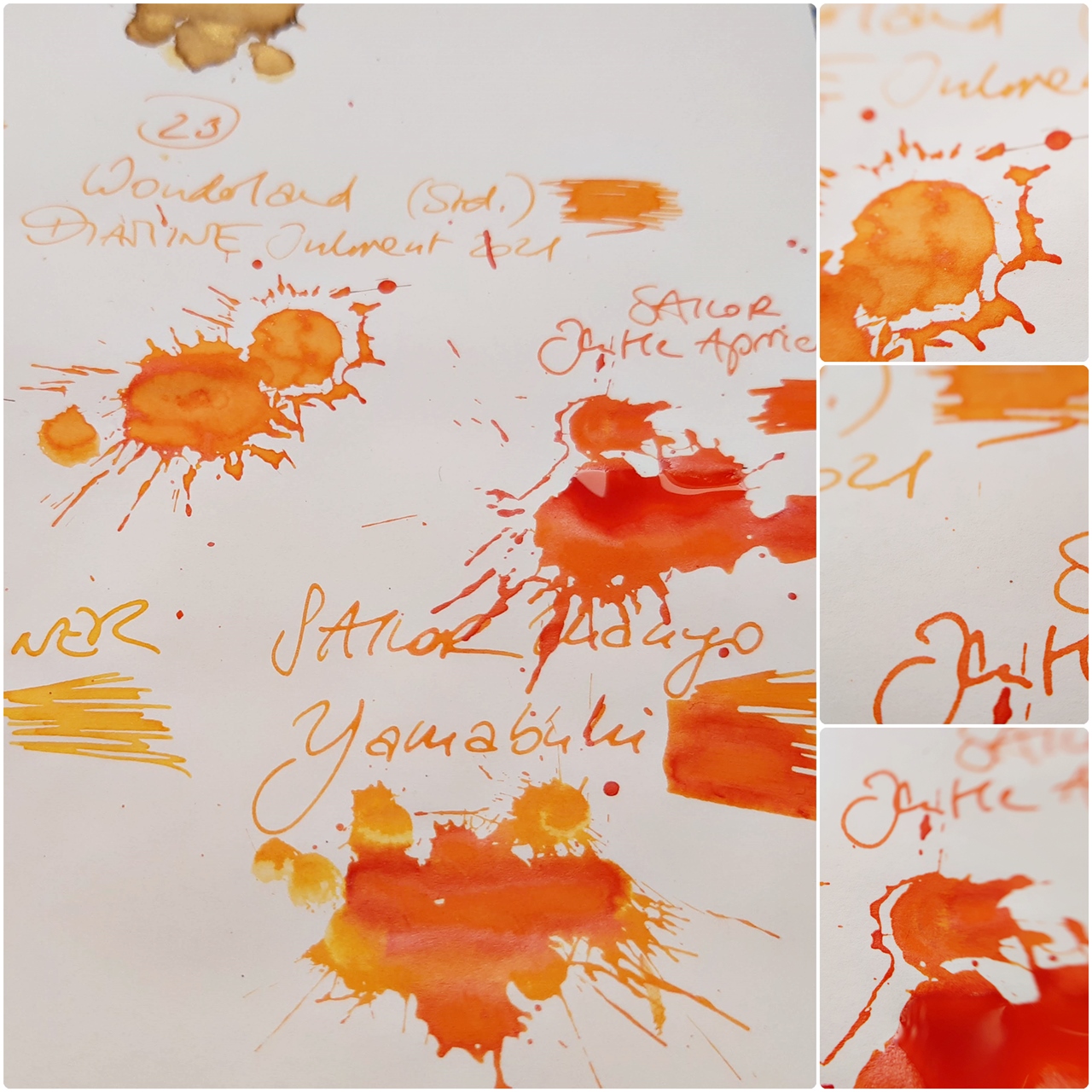 2021 12 23 Diamine Inkvent  Wonderland Vgl Sailor Jentle Apricot PX.jpg