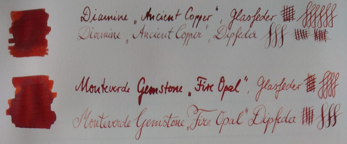 Diamine &quot;Ancient Copper&quot; &amp; Monteverde &quot;Fire Opal&quot;