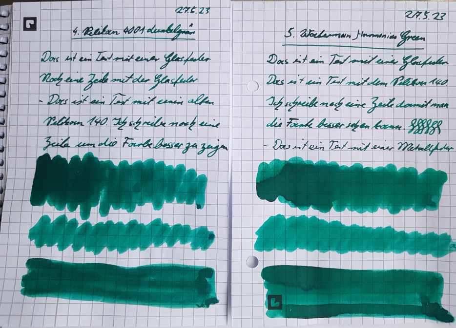 Vergleich_Pelikan_Dunkelgrün_und_Waterman_grün.jpg