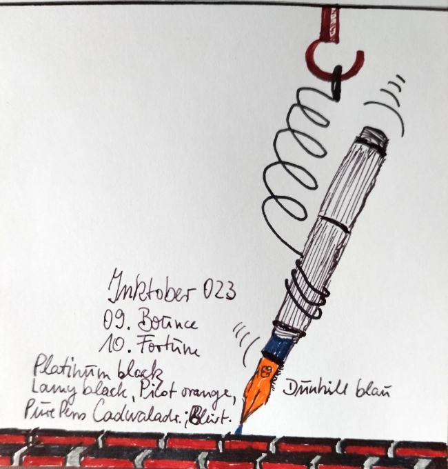 inktober 09 und 10 - bounce und fortune - 2023.jpg