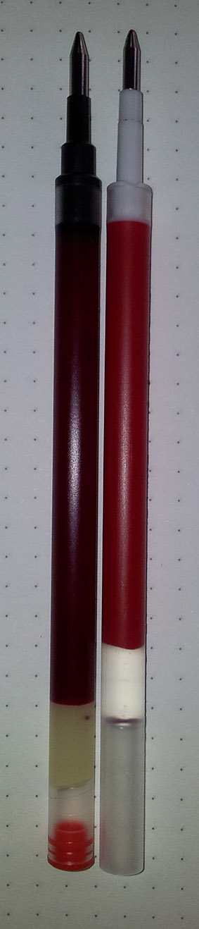Vergleich Pilot G2 vs. Uniball Signo 207 (UMR-87) Mine