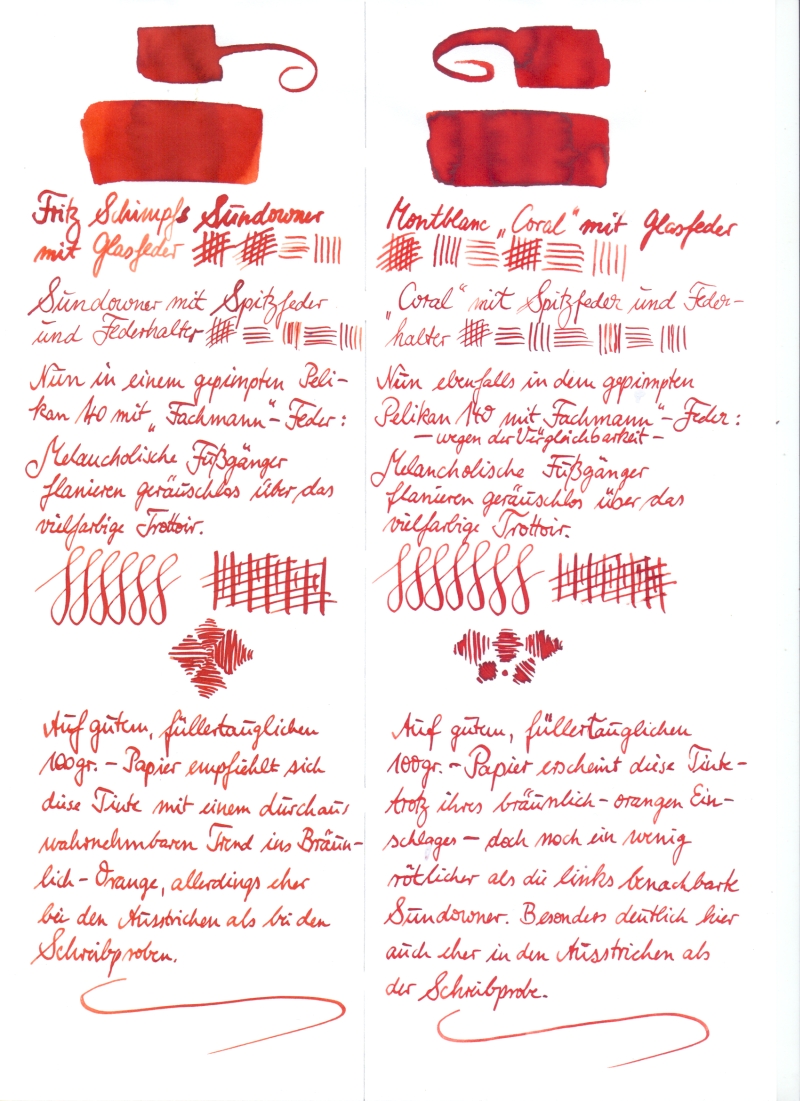 Überblick Vergleich: Sundowner-Coral