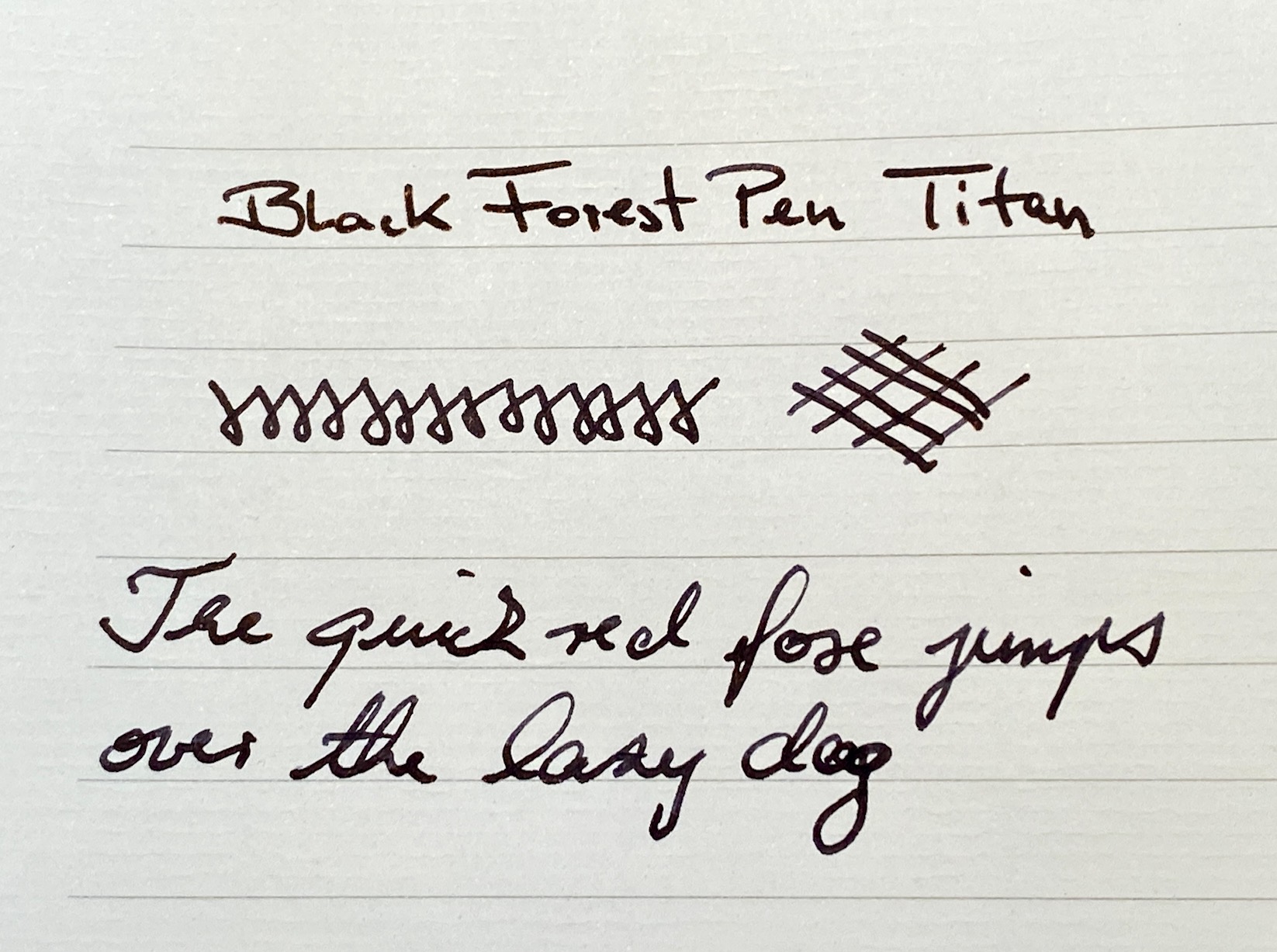 Schriftprobe Black Forest Pen Taschenfüller