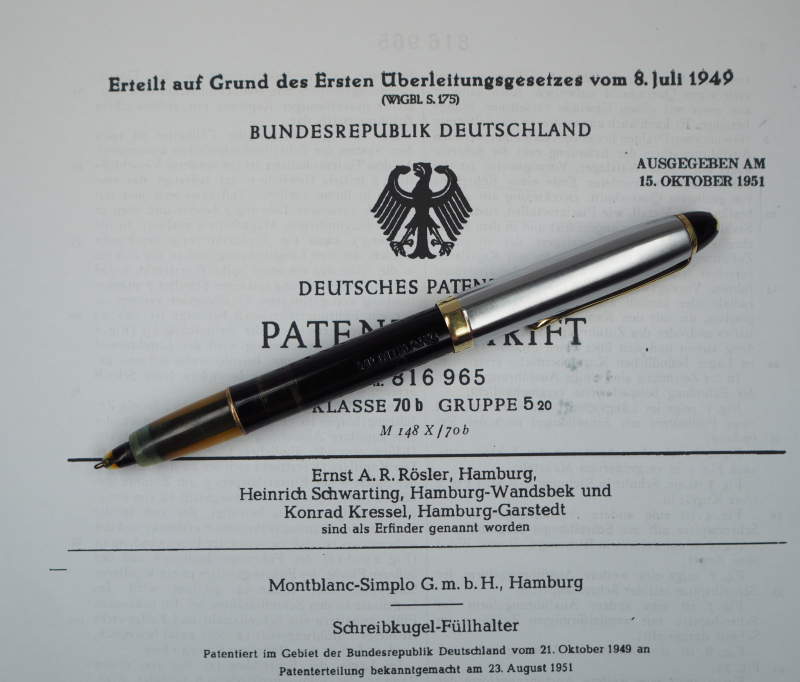 Patentschrift, Montblanc-Simplo Kugelroller 444