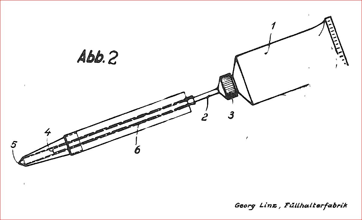 "Tintenfüllvorrichtung für Kugelschreiber, gekennzeichnet durch eine mit Tintenpaste gefüllte Tube (1) mit aufschraubbarer Kanüle (2)."