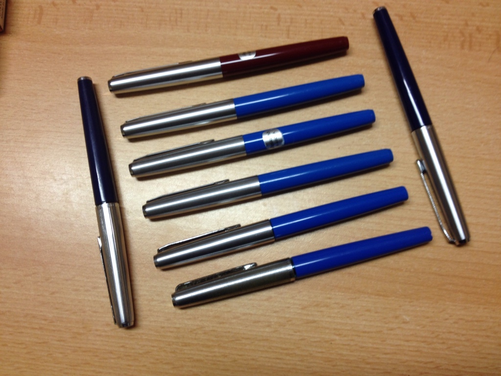 Lauter Pelikanos und zwei ihrer Luxus-Brüder.