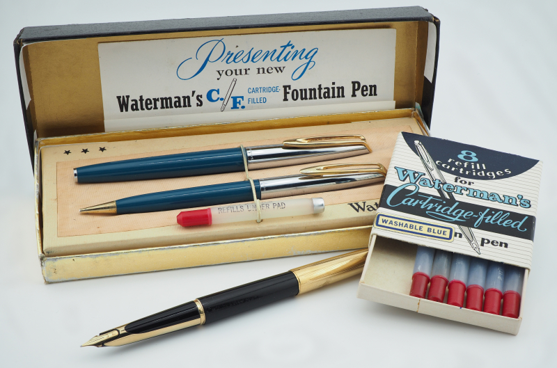 Waterman's C/F mit Ersatz-Patronen und Geschenkset mit Druckbleistift