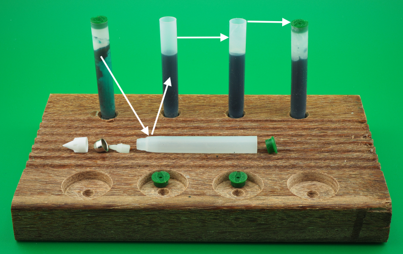 Ablauf zum Wiederbefüllen einer transparenten Mine