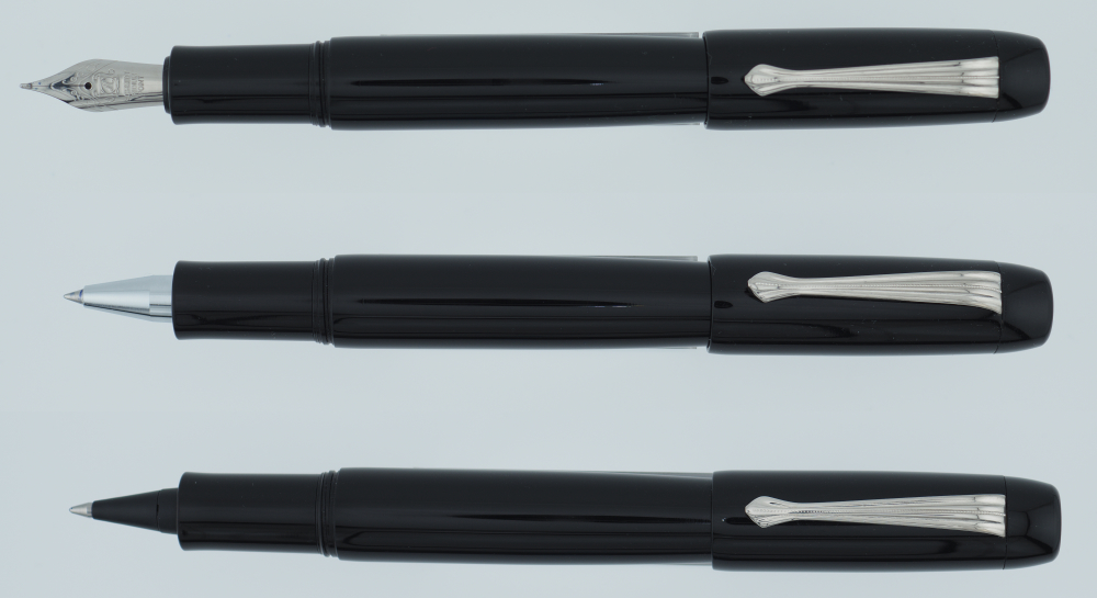 Achim Velte Essentia Platin mit #6 Stahlfeder M von Schmidt, Patronenroller mit und ohne Chromkappe von Schmidt