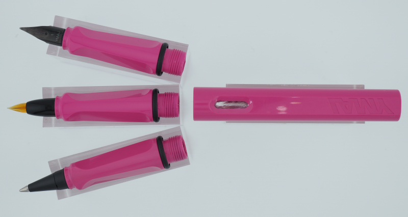 Lamy Safari Tristar: Füllfederhalter, Glasfederfüllhalter und Patronenrollerball, wahlweise als Eyedropper