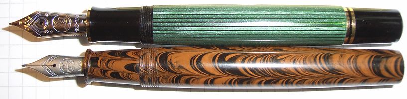 Vergleich Pelikan M1000 zu Ranga Large Duofold (Clone)