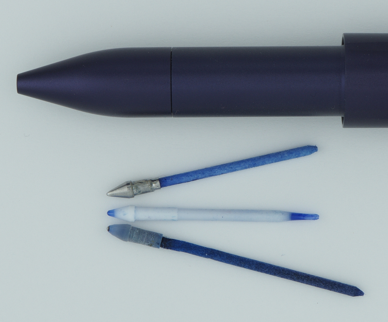 Schreibspitzen für den Wren (von oben) Schmidt Patronen-Roller-System, Original japanische Filzspitze, Schneider Patronen-Roller-Spitze