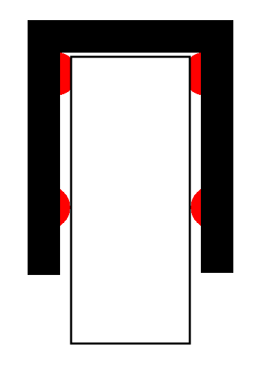 Längsschnitt. <br />Rot: Dichtungsringe