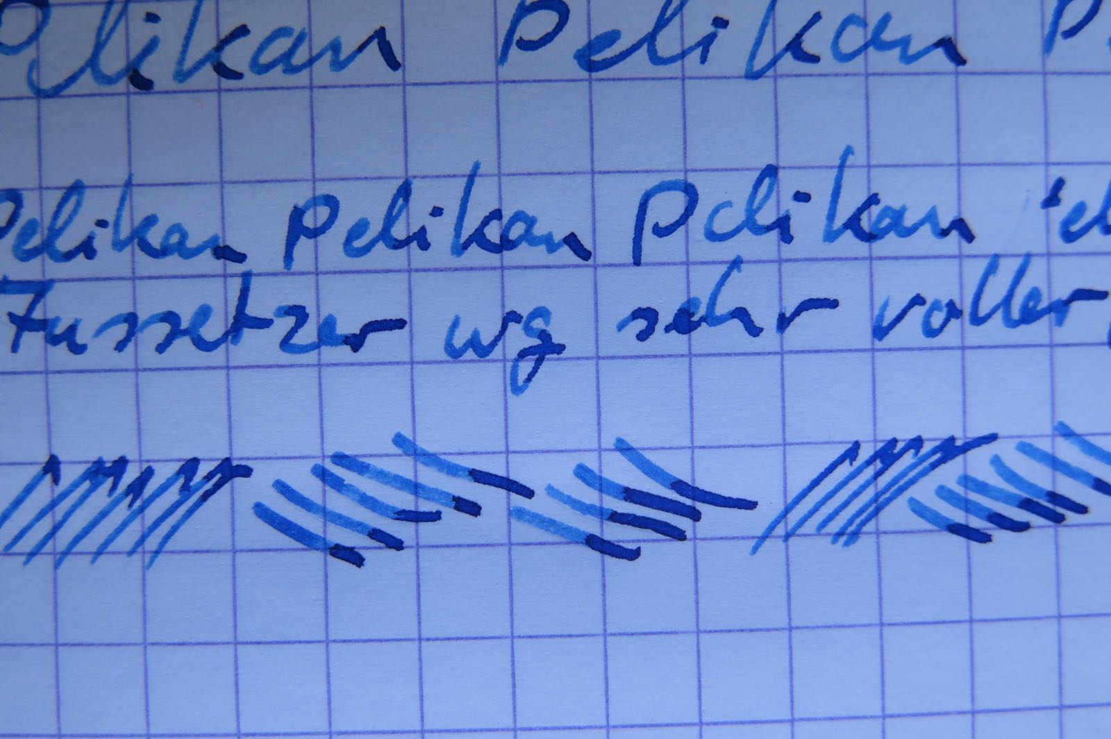 Pelikan geschwungen und Striche