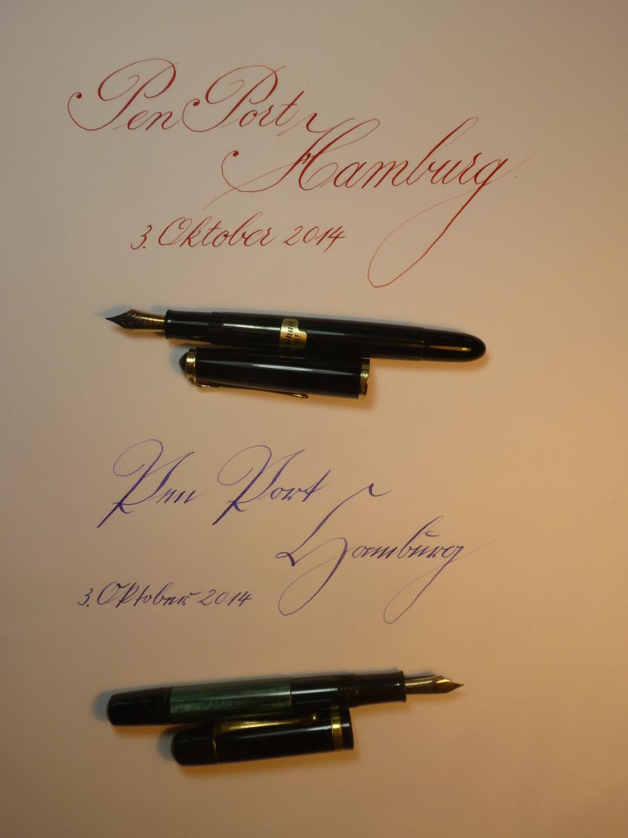 oben ein Pelikan 400NN EEF Feder<br />unten Pelikan 100N mit EF Feder