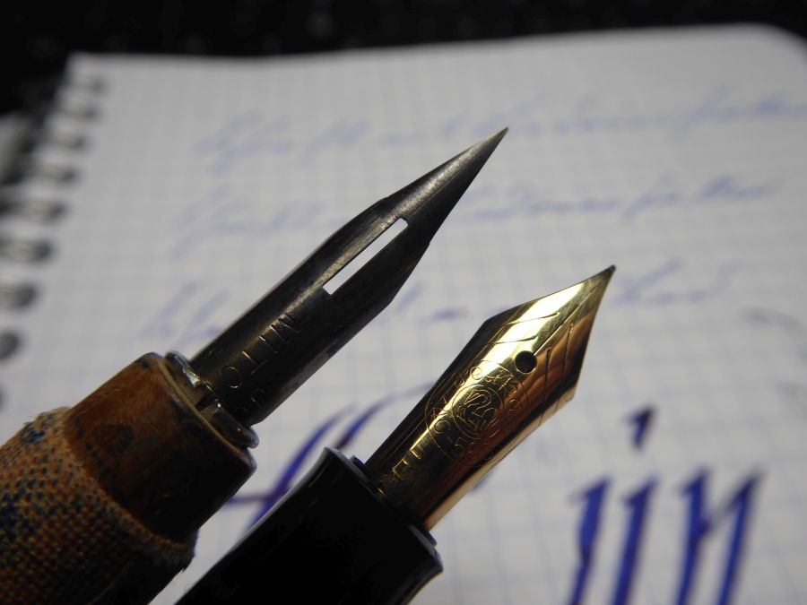 Spitzfeder John Mitchells EF<br />und Pelikan 400 N EEF Feder