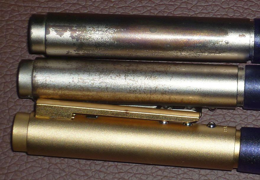 Füller, Roller (silber), DuoPen (gold)