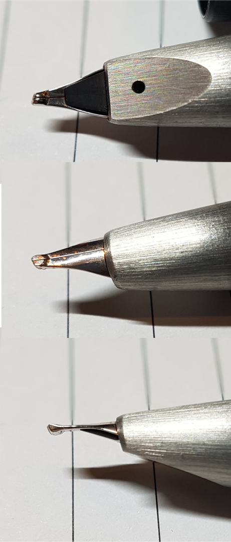Feder des LAMY 2000 &quot;OBB&quot; in drei Ansichten.