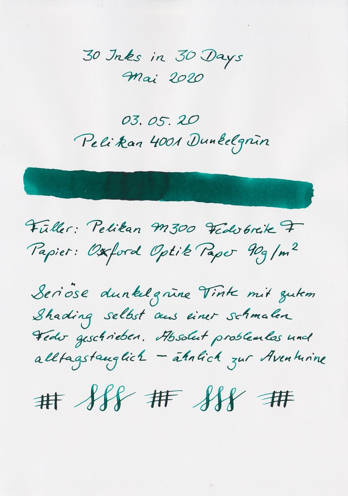 30 Inks in 30 Days 03.05.20 Pelikan 4001 Dunkelgrün.jpg