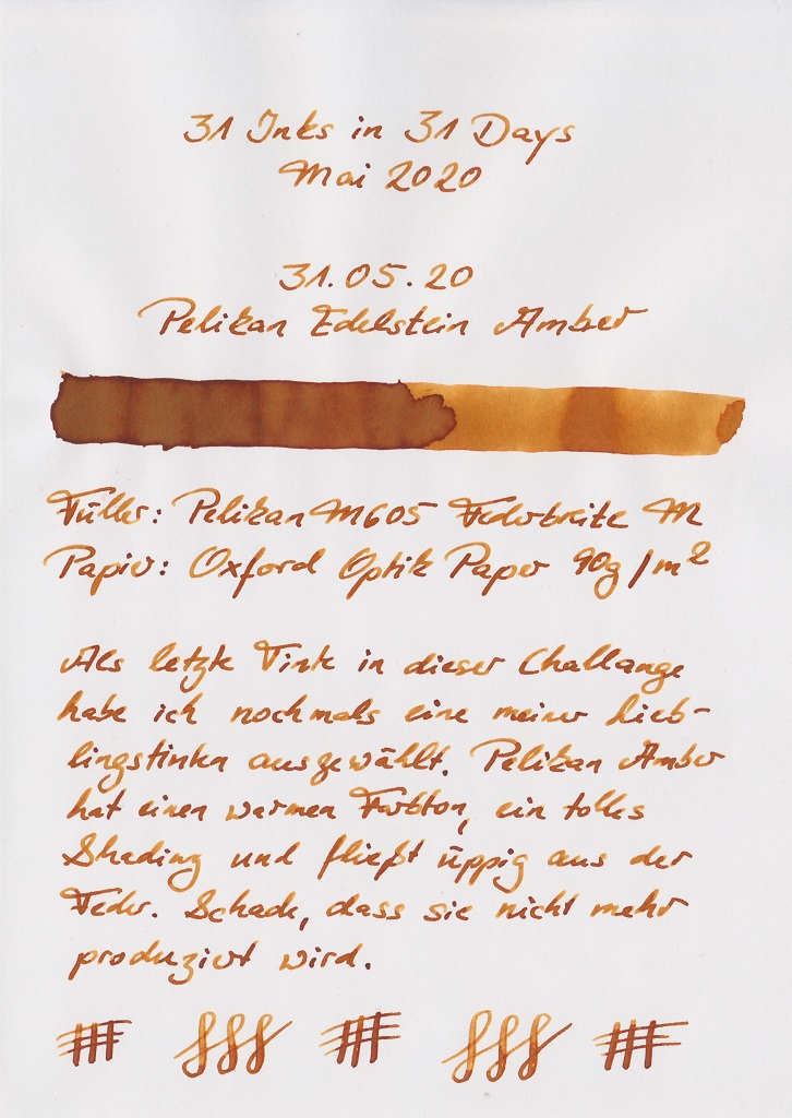 31 Inks in 31 Days 31.05.20 Pelikan Edelstein Amber.jpg
