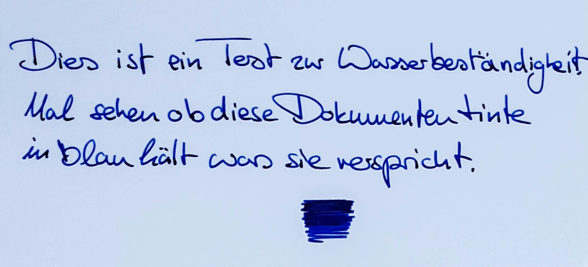 Schreibbild vor dem Wassertest