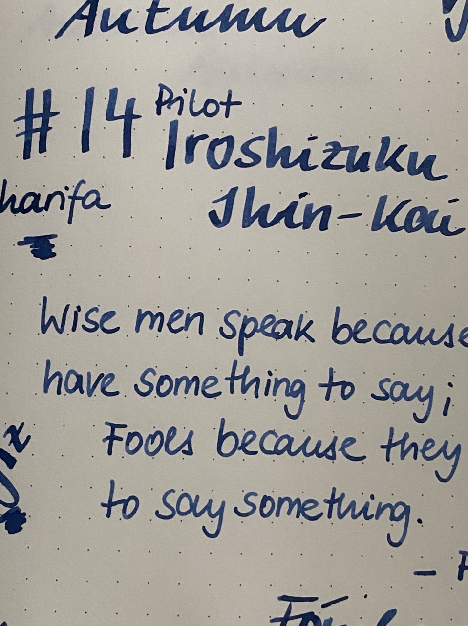 14 Pilot Iroshizuku shin-kai