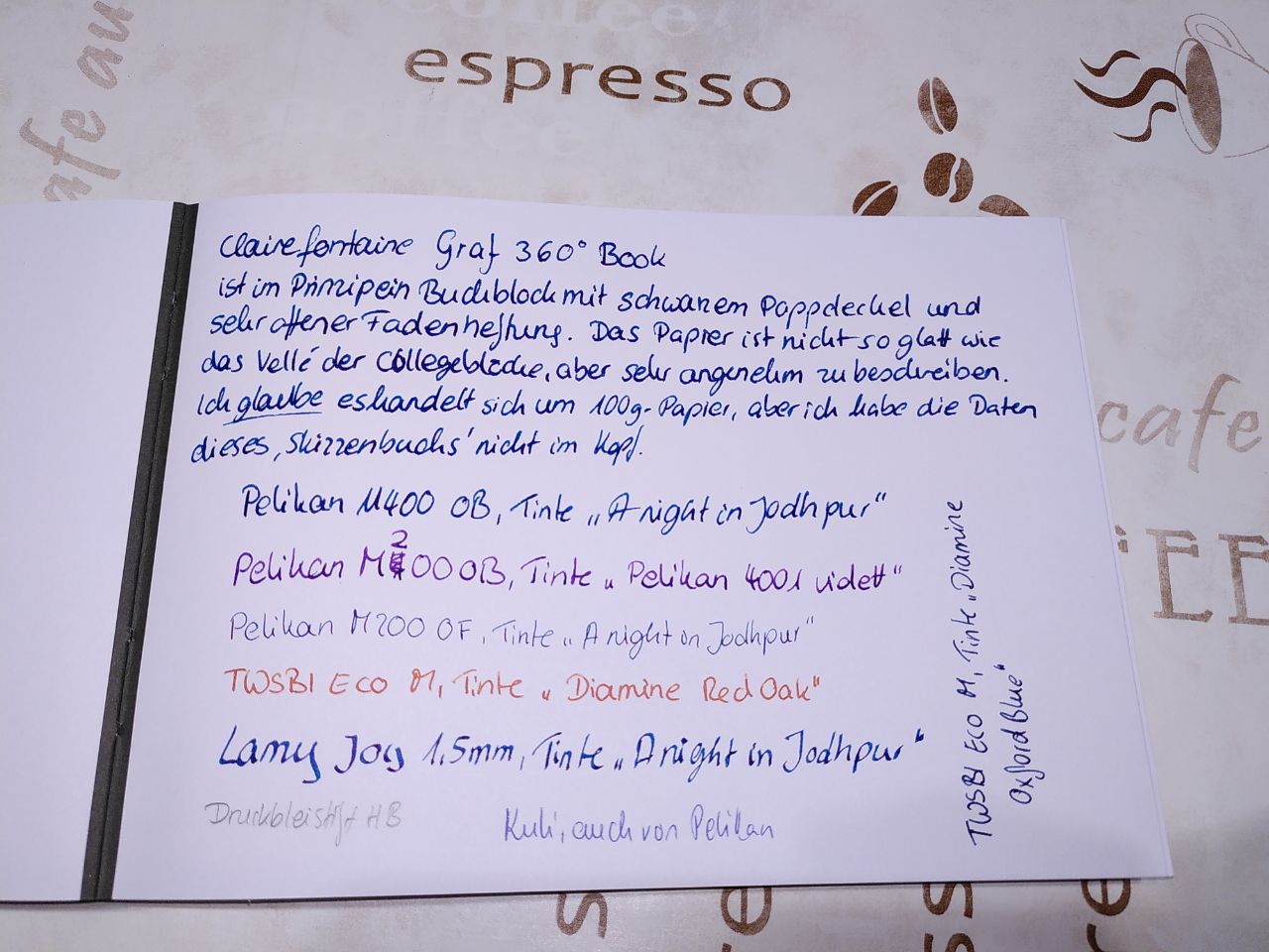 Schreibprobe Vorderseite